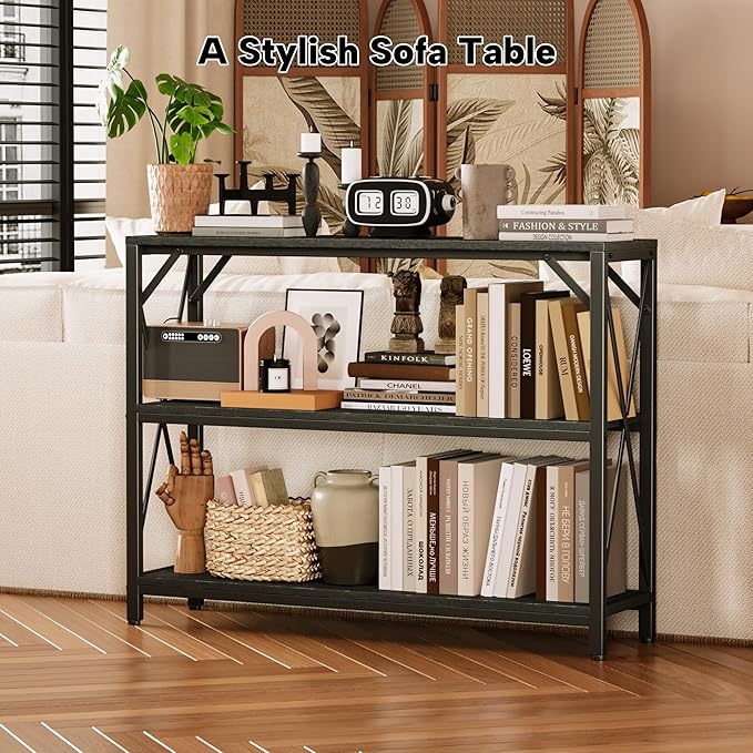 Homeiju Entry Table 40" Width, 3-Tier Entryway Table