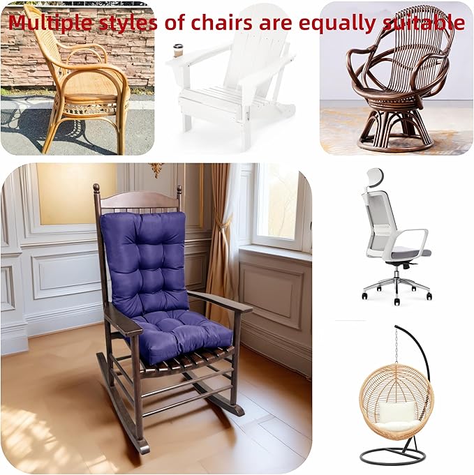 Chair Cushion Set for Rocking Chair, Rocking Chair Cushion, Overstuffed Seat