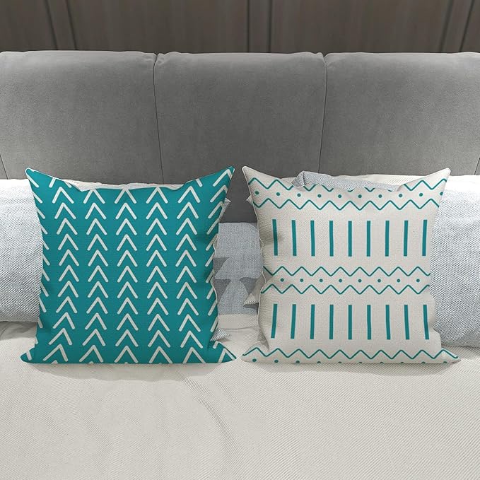 YCOLL Pillow Covers 18x18 Set of 4, Modern Sofa Throw Pillow Cover, Decorative