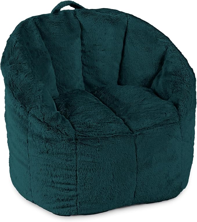 Big Joe Milano Bean Bag Chair for Kids, Ultra-Soft Emerald Plushie Polyester
