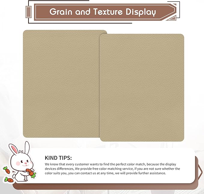 KING MOUNTAIN Leather Repair Patch, 2 Packs 9 x 11 Inches self Adhesive Leather