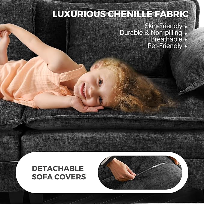 ELUCHANG Oversized 153" Modular Sectional Sofa, Comfy Deep Seat Cloud Couch