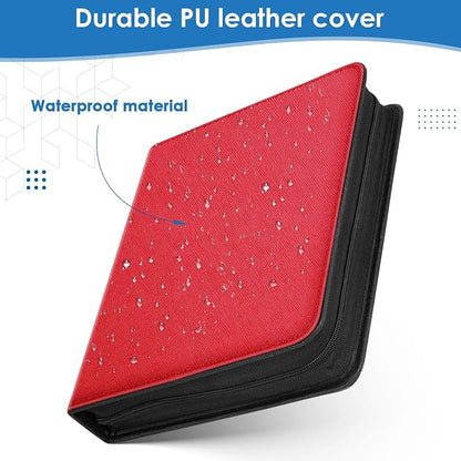 900 Pockets Card Binder, Trading Card 9 Pocket Durable Card Holder Album, Baseball Card Protectors for MTC,TCG, Game Cards, Sports Cards (Red)