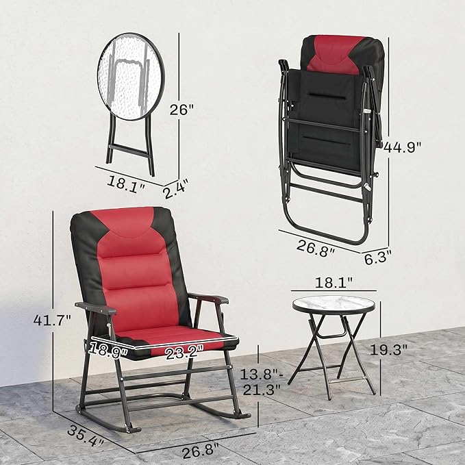 Outsunny 3 Piece Outdoor Patio Furniture Set