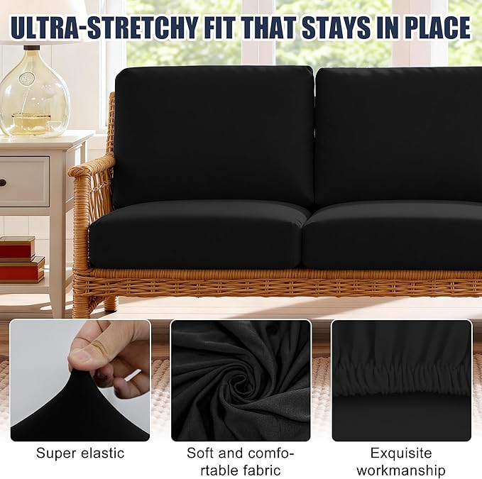 Patio Stretch Cushion Covers, Chair Cushion Covers& Sofa Replacement Slipcovers