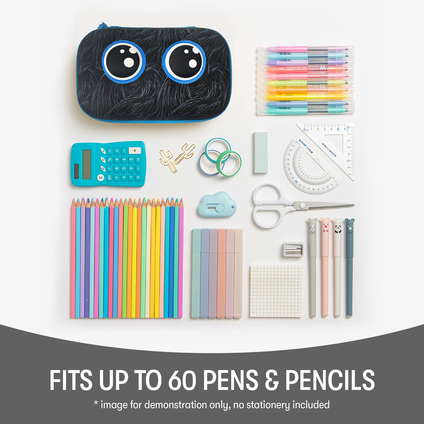 ZIPIT Beast Pencil Box for Boys, Large Capacity Fun Pencil Case for School, Stationery Organizer Box, Black