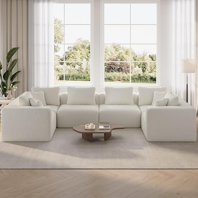 Novilla 141" Modular Sectional Sofa, Modern Cloud Sectional Couch