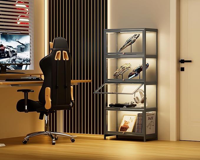 4-Tier Clear Display Cabinet