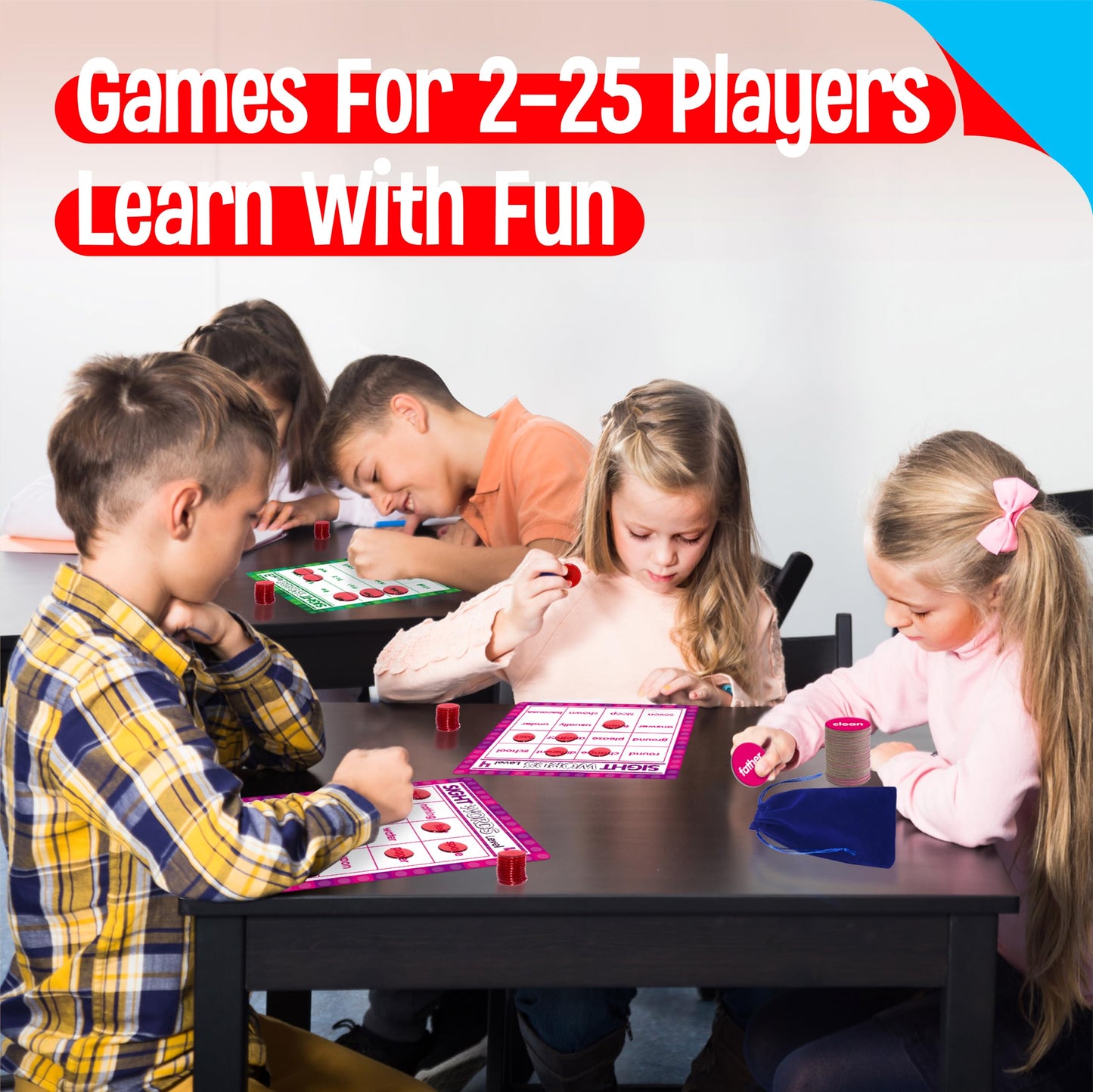 SpriteGru Sight Word Bingo Game, 160 Sight Words Learn to Read Level 3 & Level 4 Bingo Board Game Dolch's & Fry's Words Lists for Kindergarten and Preschool Kids 4-8, Perfect for Classroom & At Home