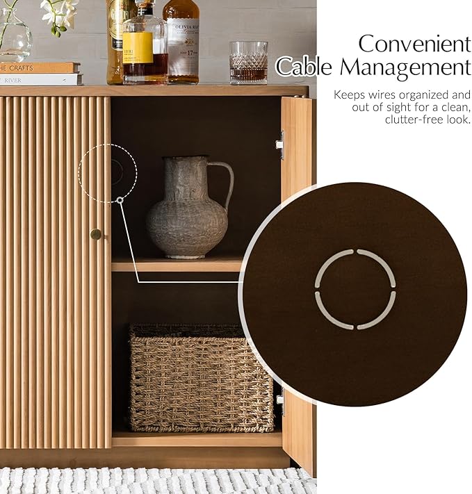 HULALA HOME Solid Wood Sideboard Buffet Cabinet