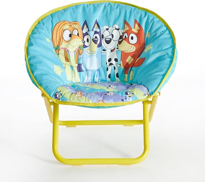 Idea Nuova Bluey Toddler 19” Folding Saucer™ Chair, Ages 3+