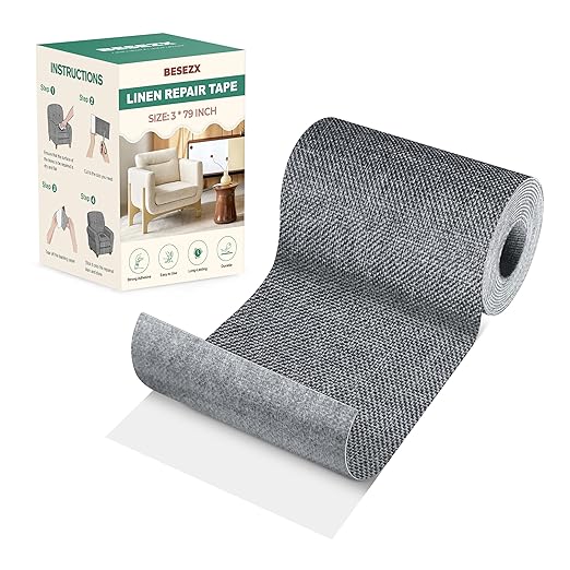 BESEZX Linen Fabric Repair Tape, 3x79 Inch Self Adhesive Repair Patches