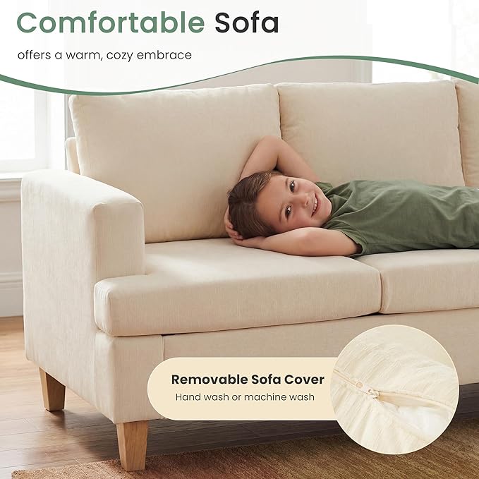 YOUDENOVA Sofa, 3 Piece Set Comfy Sofa, Loveseat & 2 3-Seater Couch