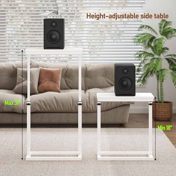 TUTOTAK End Table, Side Table, Tall Couch Table, Sofa Table, Living Room