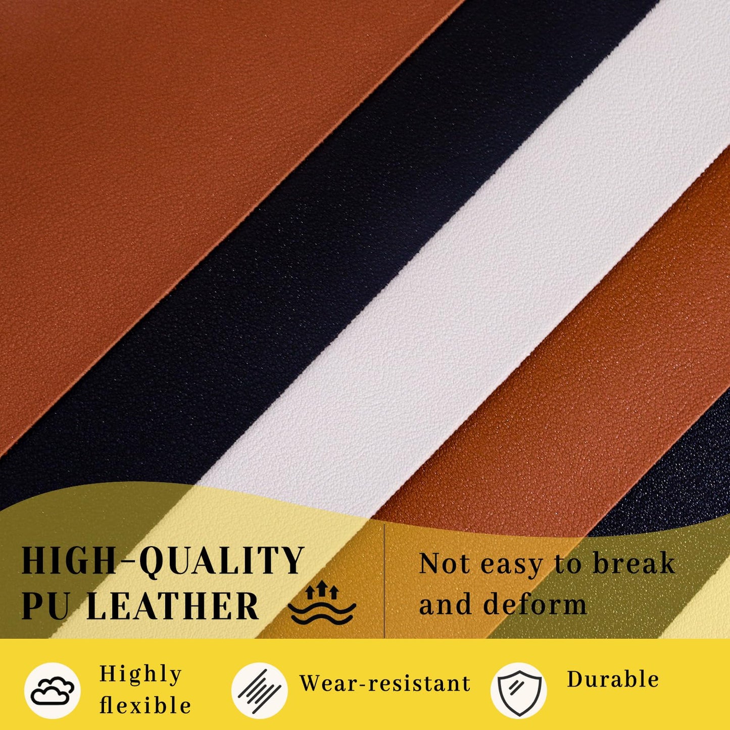 Realand 6Pcs Wide PU Leather Curtain Tiebacks, Elegant Buckle Curtain Tie Backs Decorative Curtain Holdbacks Holders for Home Outdoor Curtains and Drapes, Black