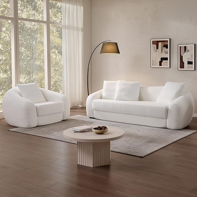 SICOTAS Curved Sofa Couch Bed for Living Room Convertible Futon Cloud Boneless