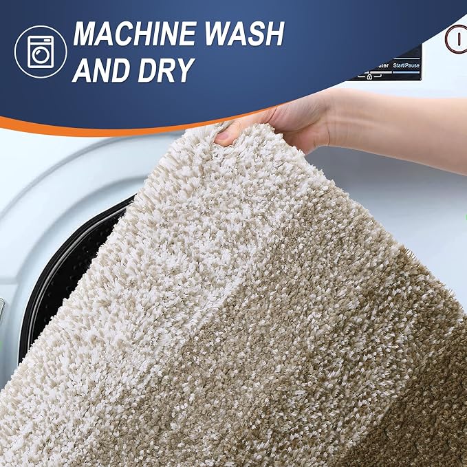 OLANLY Large Bathroom Rugs Mat 44x32, Extra Soft Absorbent Microfiber Bath Rugs, Rubber Backing, Quick Dry, Machine Washable Bath Mat for Bathroom Floor, Tub and Shower, Home Decor Accessories, Coffee