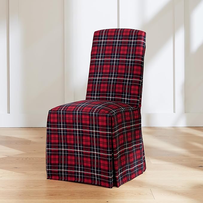 SureFit Cove Cotton Canvas Long Dining Room Chair Covers, Dining Chair Cover