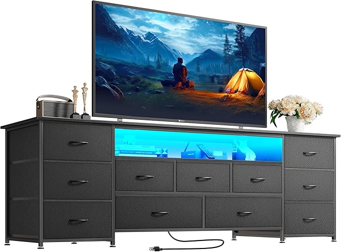 Huuger 63 Inch TV Stand for 65, 70 Inch TV, 11 Drawer Long Dresser