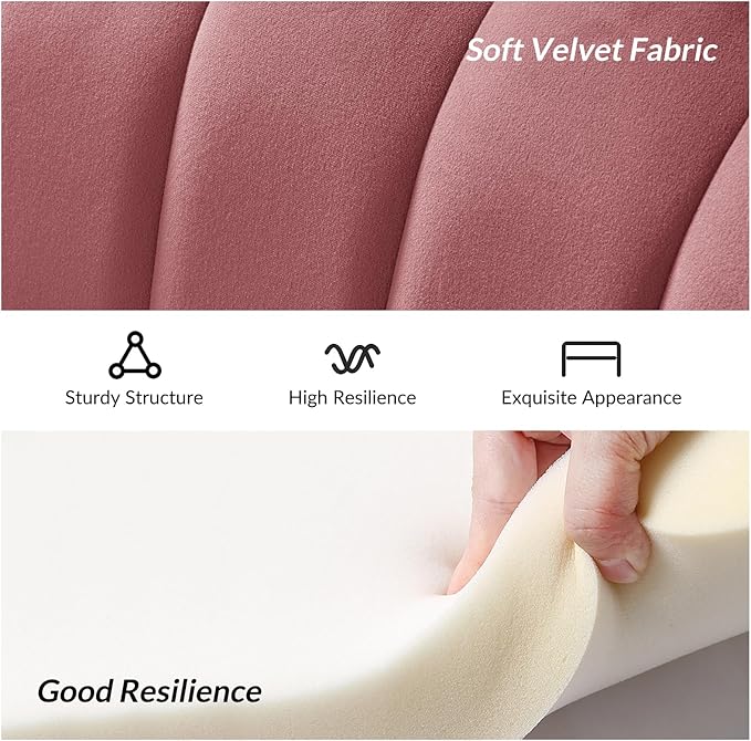 HULALA HOME Modern Velvet Loveseat Sofa