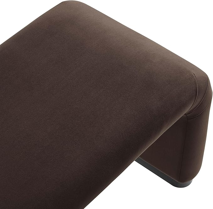 Modway EEI-6734-BLK-CHB Koda Performance Velvet Waterfall Long Bench