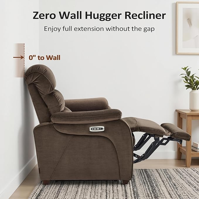 MCombo 61.6'' Wall Hugger Power Loveseat Recliner, Reclining Loveseat