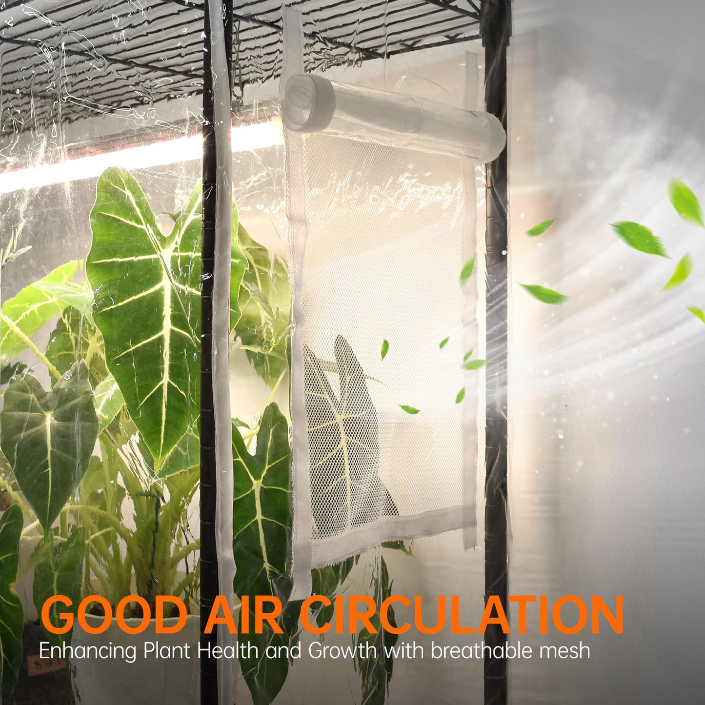 Bstrip Indoor Greenhouse with Grow Light, Mini Green House with 4 Pack 24W Full Spectrum Plant Lights with Timer, Plant Shelf with Tent for Indoor Plant, Seed Starting, Seed Tray, 35.4"x13.8"x59"