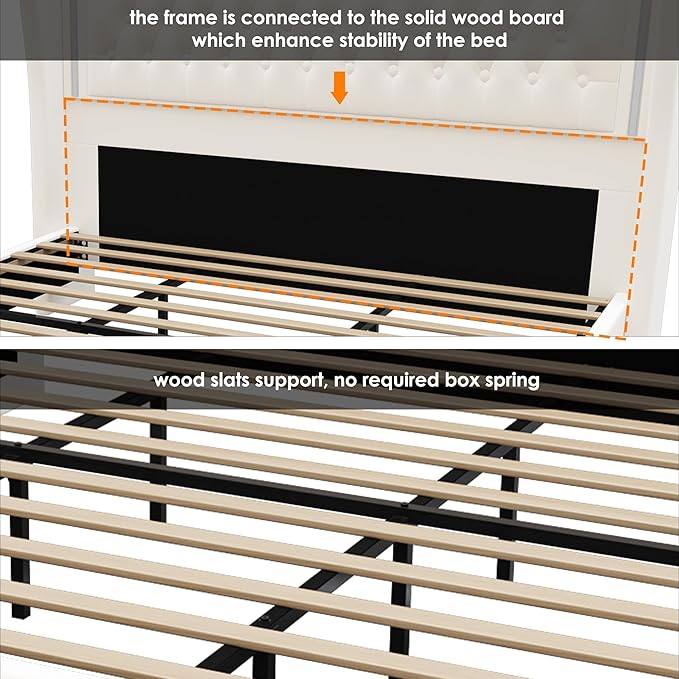 King Bed Frame 55" Tall Headboard