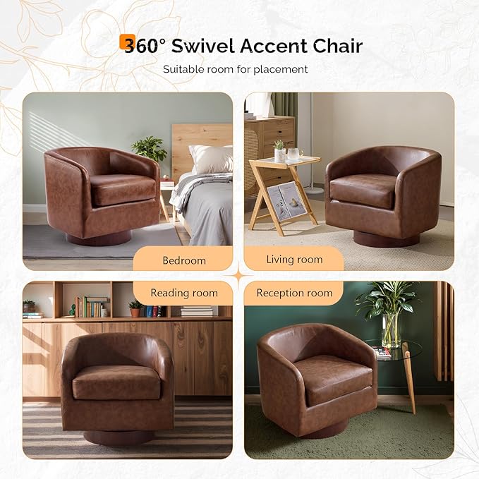 VINGLI 360°Swivel Accent Chair