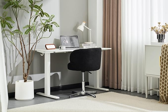 VINGLI Cute Small Swivel Desk Chair Comfy no Wheels, Ergonomic Low-Back Lumbar