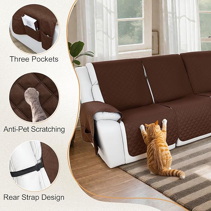 HDCAXKJ Reclining Sectional Couch Covers L Shape Recliner Sofa Middle Console