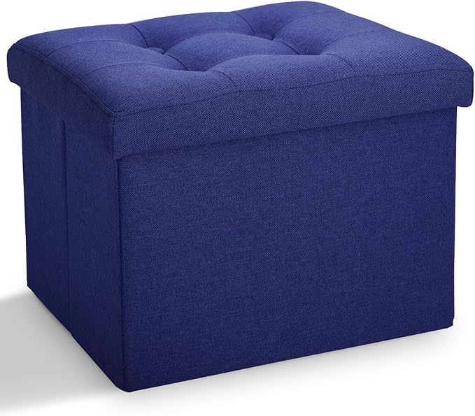 LINMAGCO Small Storage Ottoman Stool Foot Rest Stool Under Desk Stool Short