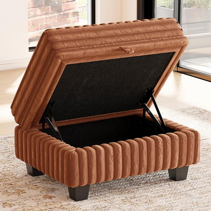 Belffin Corduroy Fabric Ottoman