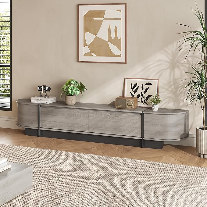 78.7'' Modern TV Stand for 55-85 Inch, Long Wooden TV Console