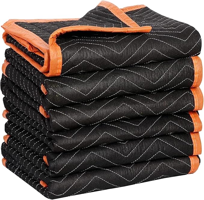 Simpli-Magic 79522 Heavy Duty Padded Moving Blankets, 72” x 80”, 6 Pack