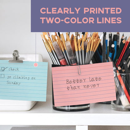 Colored 4x6 Index Cards Ruled-Goefun 300 Sheets Lined Note Cards 4 x 6 Color Flashcards for Studying, Note Taking, To Do List