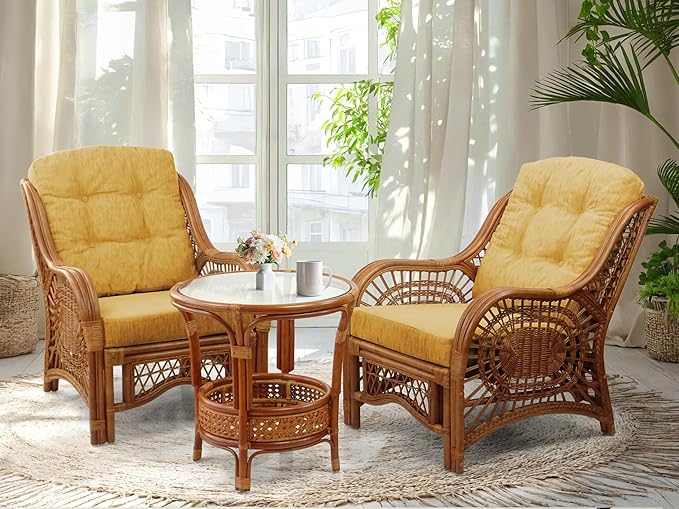 Malibu Lounge Living Accent Armchair Natural Rattan Wicker Handmade Design