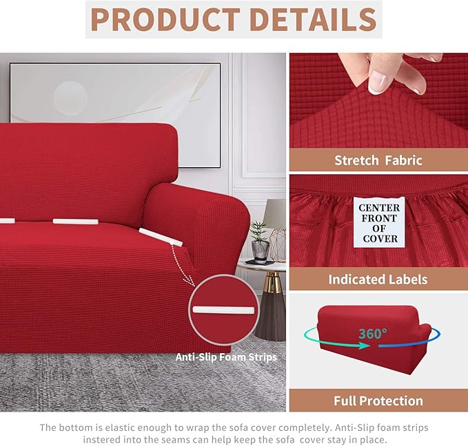 Easy-Going 100% Waterproof Couch Cover, Dual Waterproof Sofa Cover, Stretch