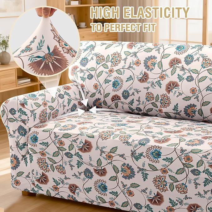 H.VERSAILTEX Printed Loveseat Covers 2 Cushion Couch Covers