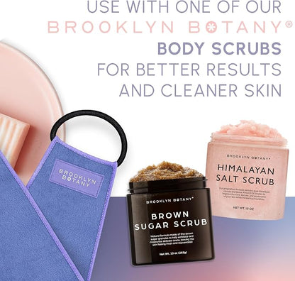 Brooklyn Botany Exfoliating Back Scrubber for Shower and Bath with Handles – Heavy Duty Exfoliating Body Scrubber for Massage and Dead Skin Remover for Body – 32.5” x 5”