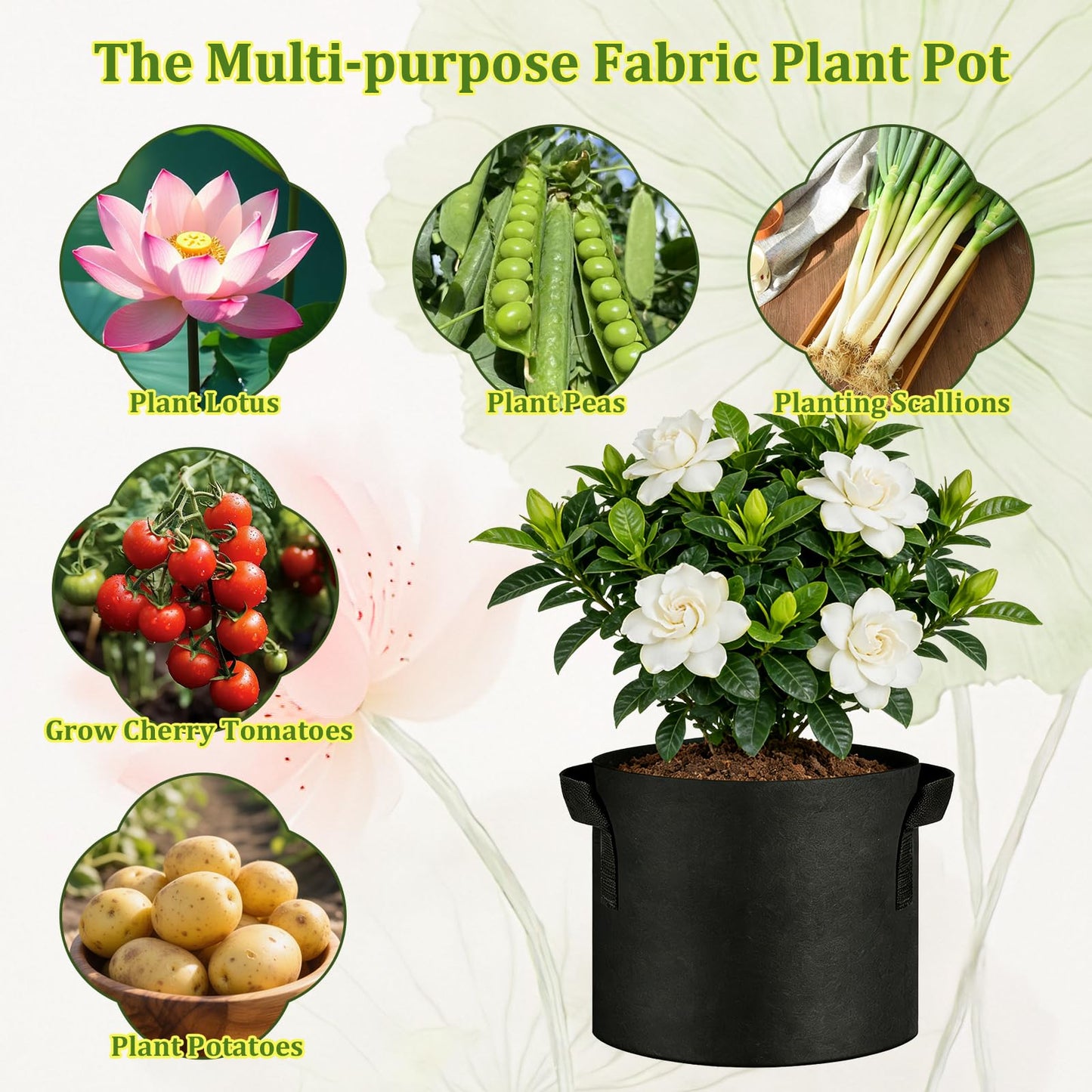 24 Pcs Lily Plant Pots for Pond, Aquatic Pond Planter for Pond Durable Breathe Reusable Fabric Plant Bags with Handles Thickened Nonwoven Fabric Pots for Aquatic Plants, Potato, Carrot, Onion, Flower