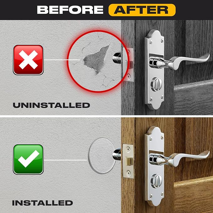 Clear Door Stoppers - Medium 2" (12 Pack) - Door Stoppers for Wall with Strong Back Adhesive - Quiet and Shock Absorbent Silicone Wall Protectors from Door Knobs - Protects Every Surface