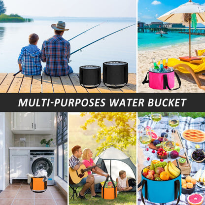 Foot Bath Basin 20L Collapsible Bucket, Portable Foot Soak Tub Feet Soaking Bucket for Outdoor Travel, Camping, Fishing(Black)