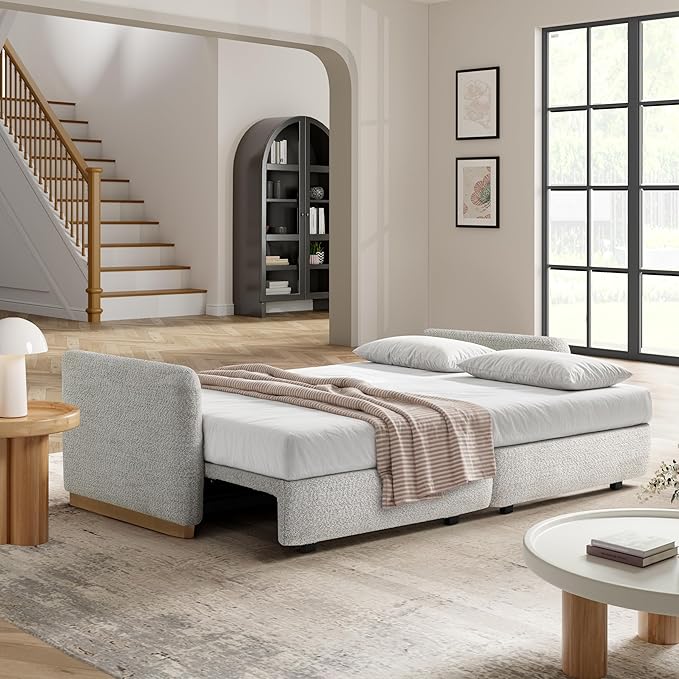 Serta Vail 86" Convertible Sleeper Sofa, Queen Size, Wall-Hugging Dreamglide
