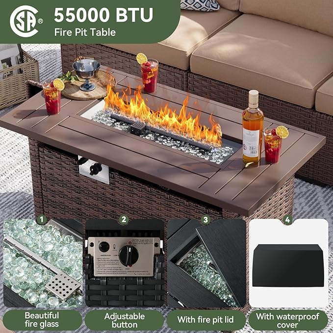 Aoxun 8 Piece Patio Furniture Set