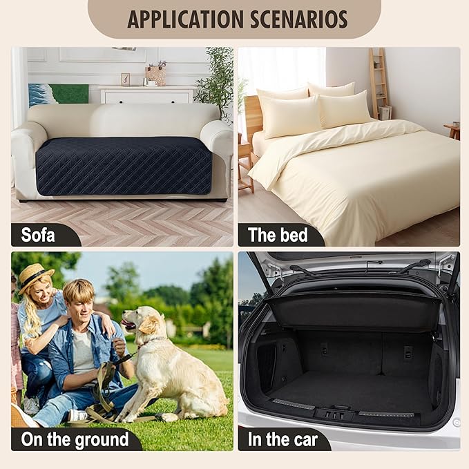 Genina Waterproof Couch Cover, Washable Anti-Slip 67 inch Sofa Covers