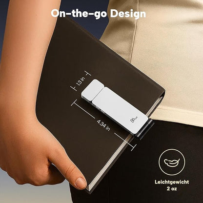 86lux Book Light, Rechargeable Clip-On LED Reading Light for Bed & Night Use - 3 Color Temperatures with Stepless Dimming, Ultralight Bookmark Design for Kids, Book Lovers, White
