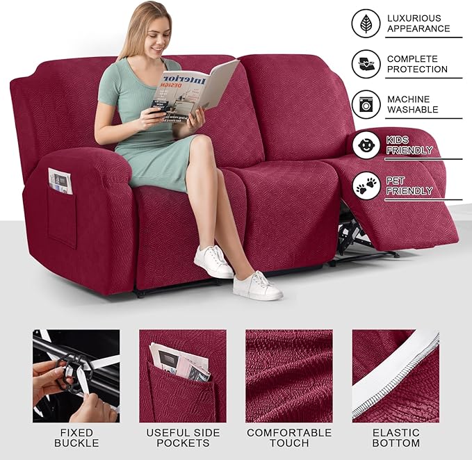 Timeles Recliner Covers for 3 Seater Reclining Couch Covers Sofa Slipcover