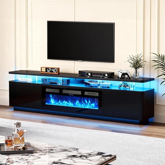 MXV 70" Fireplace TV Stand for TVs up to 80", Entertainment Center