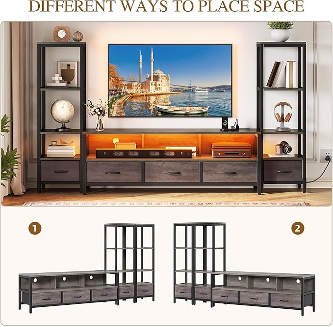 YITAHOME Modern TV Stands for 65 inch TVs, Entertainment Center